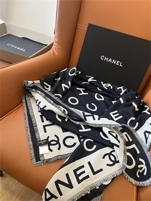 Ch*el wool/cashmere/silk scarf/shawl 38936