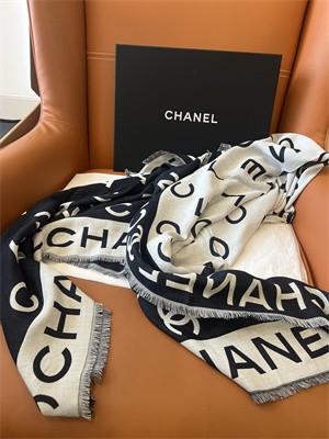 Ch*el wool/cashmere/silk scarf/shawl 38936