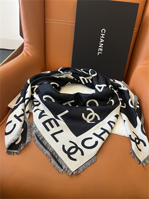 Ch*el wool/cashmere/silk scarf/shawl 38936