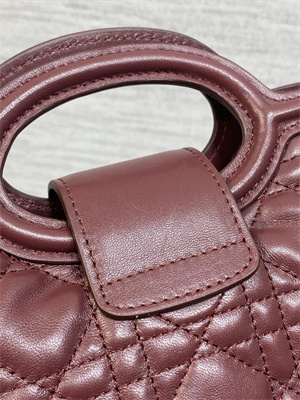 CD Jolie Top Handle Mini Bag Cannage Lambskin Burgundy
