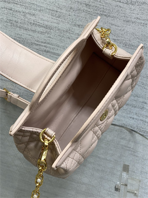 CD Jolie Top Handle Mini Bag Cannage Lambskin Powder Pink