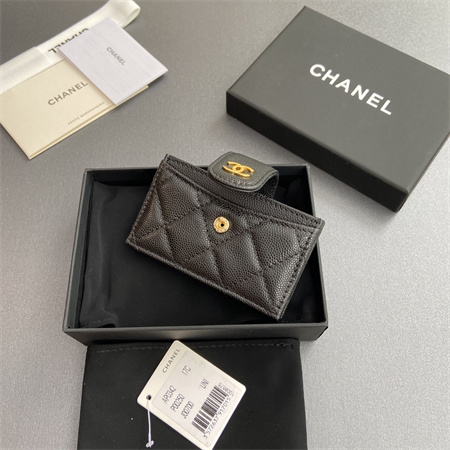 Ch*el card holder lambskin/grained calfskin ap0342