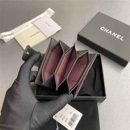 Ch*el card holder lambskin/grained calfskin ap0342