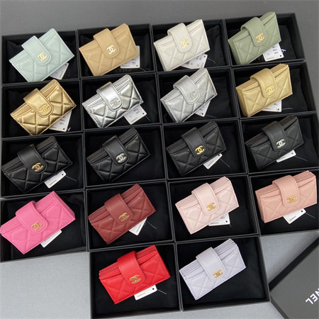 Ch*el card holder lambskin/grained calfskin ap0342