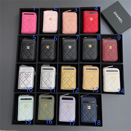 Ch*el classic card holder lambskin/grained calfskin ap1650