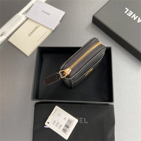 Ch*el classic card holder lambskin/grained calfskin ap1650