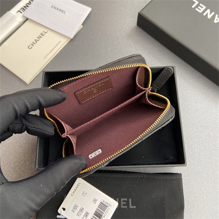 Ch*el classic card holder lambskin/grained calfskin ap1650