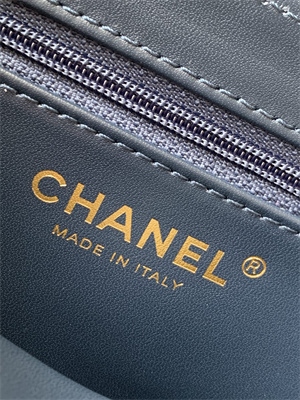 Cha.nel Mini Shopping Bag Kelly Bag Velvet Gold-Tone Metal Dk Blue AS4416