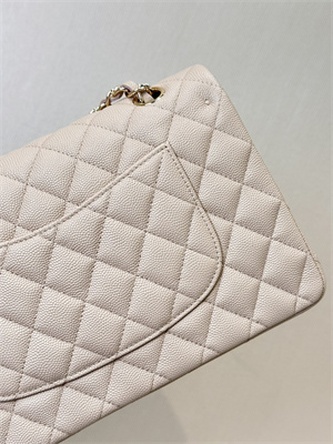 Ch*el medium classic flap bag grained calfskin gold tone metal chai 01112 top