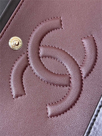 Ch*el small classic flap bag lambskin gold tone metal black 01117 top