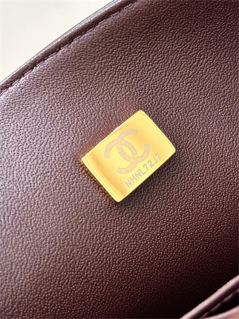 Ch*el small classic flap bag lambskin gold tone metal black 01117 top