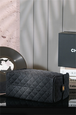 Ch*el 25 medium handbag black denim gold tone metal as5311