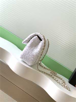 Ch*el mini flap bag sequins & gold-tone metal white as4298