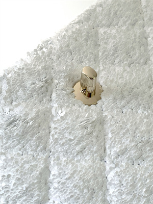 Ch*el mini flap bag sequins & gold-tone metal white as4298