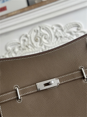 H**mes jypsiere togo leather silver tone metal etoupe color hs