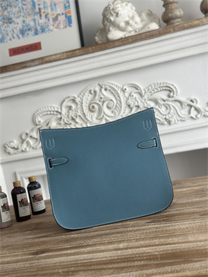 H**mes jypsiere togo leather silver tone metal blue jean color hs