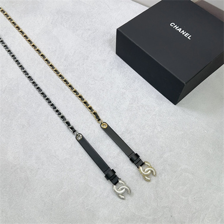 Ch*el belts in lambskin 15mm in black gold/silver hardware