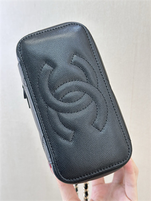 Ch*el long vanity with chain grained calfskin & gold-tone metal black ap4933 top