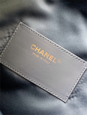 Ch*el 25 medium handbag suede gold tone metal blue as5311