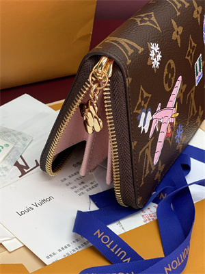 L.V  Zippy Wallet Vivienne Winter Holidays Monogram Canvas Snowy Pearl M26256