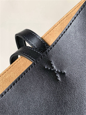 L0ew* medium puzzle fold tote in shinny calfskin black