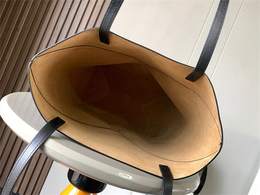 L0ew* medium puzzle fold tote in shinny calfskin black