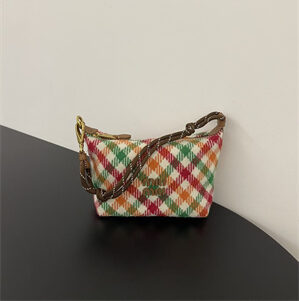 M*um*u plaid wool pouch red/green