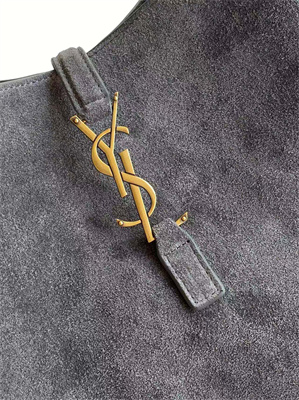 y.s.l le 5 a 7 S*pple small hobo bag in grey suede leather