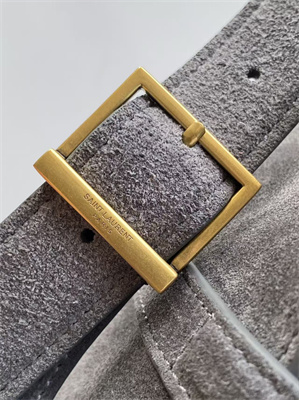 y.s.l le 5 a 7 S*pple small hobo bag in grey suede leather