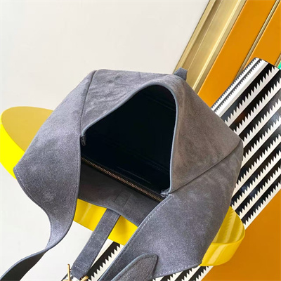 y.s.l le 5 a 7 S*pple small hobo bag in grey suede leather