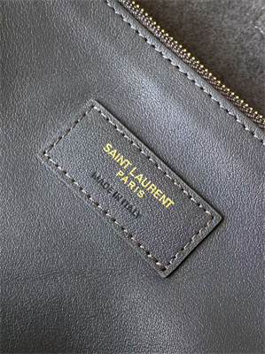 y.s.l le 5 a 7 S*pple small hobo bag in grey suede leather