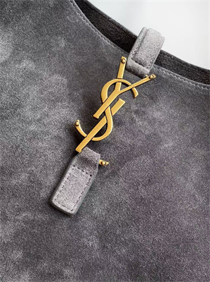 y.s.l le 5 a 7 S*pple large hobo bag in grey suede leather