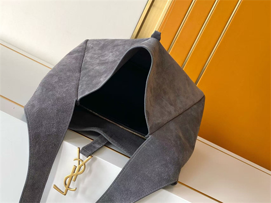 y.s.l le 5 a 7 S*pple large hobo bag in grey suede leather