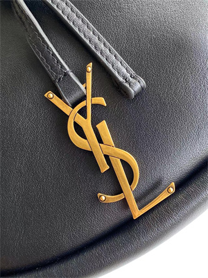 Y.S.L Bucket Bag In Black Calfskin