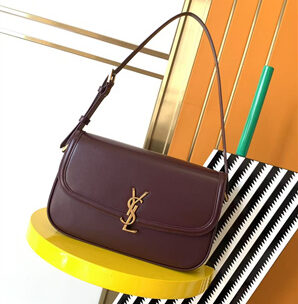 y.s.l solferino medium in box Sa**t Lau*nt rouge cabernet color