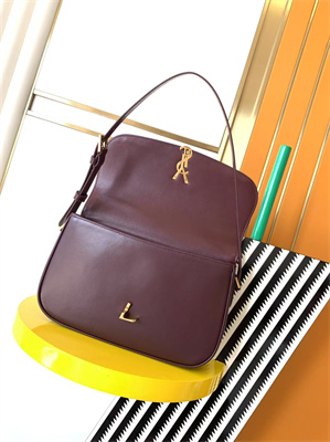 y.s.l solferino medium in box Sa**t Lau*nt rouge cabernet color